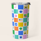 Colorful back to school checkered art pattern Travel Mug Gallery Image 2