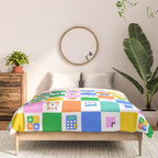 Colorful back to school checkered art pattern Comforter Gallery Image 3