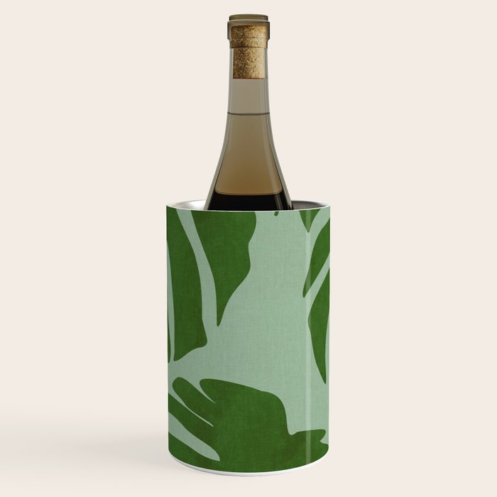 monstera leaves minimal plant green summer Wine Chiller Gallery Image 1
