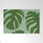 monstera leaves minimal plant green summer Welcome Mat Gallery Image 1
