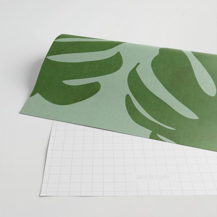 monstera leaves minimal plant green summer Wrapping Paper Gallery Image 2