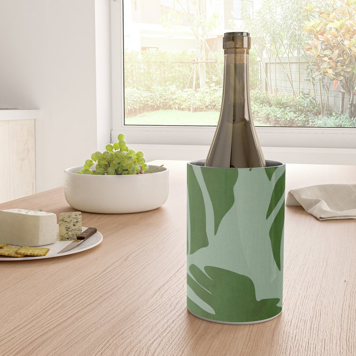 monstera leaves minimal plant green summer Wine Chiller Gallery Image 4
