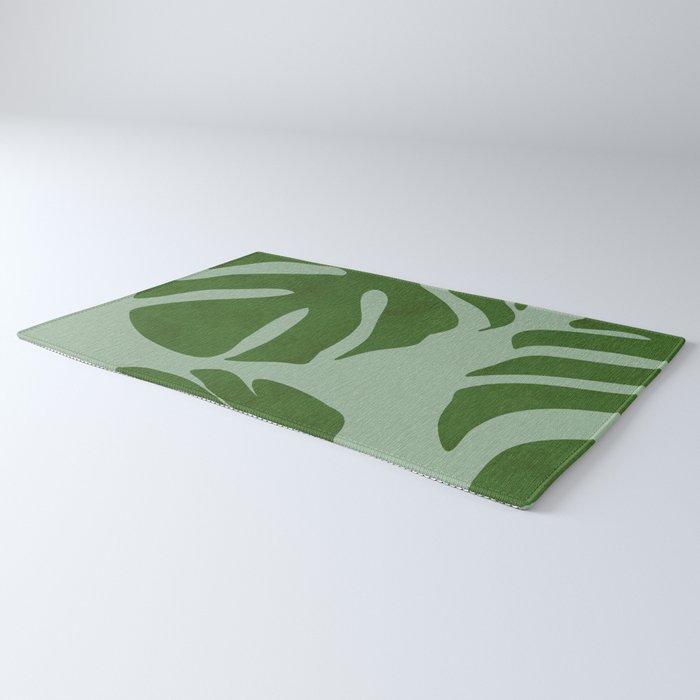 monstera leaves minimal plant green summer Rug Gallery Image 3