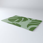 monstera leaves minimal plant green summer Rug Gallery Image 3