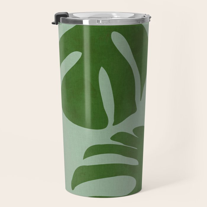 monstera leaves minimal plant green summer Travel Mug Gallery Image 3
