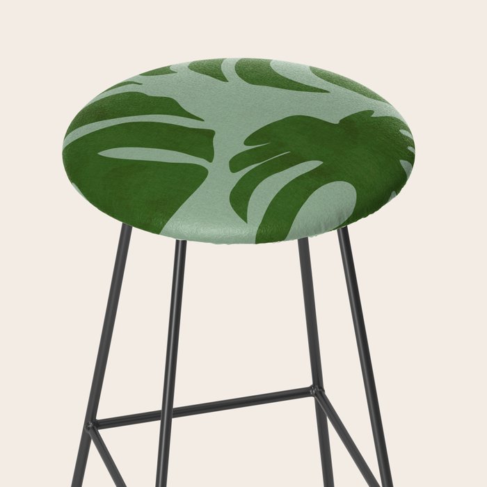 monstera leaves minimal plant green summer Stool Gallery Image 2