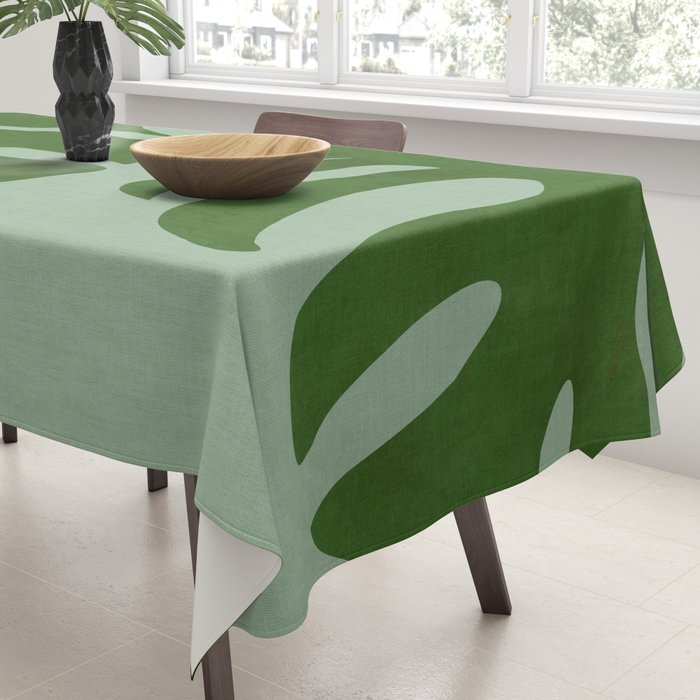monstera leaves minimal plant green summer Tablecloth Gallery Image 3