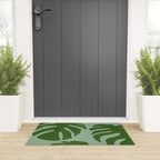 monstera leaves minimal plant green summer Welcome Mat Gallery Image 3