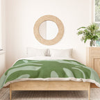 monstera leaves minimal plant green summer Duvet Cover Gallery Image 3
