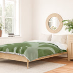 monstera leaves minimal plant green summer Duvet Cover Gallery Image 2