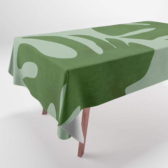 monstera leaves minimal plant green summer Tablecloth Gallery Image 1