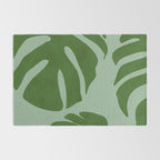 monstera leaves minimal plant green summer Rug Gallery Image 2