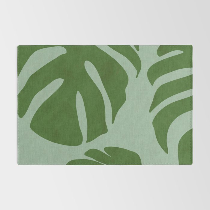monstera leaves minimal plant green summer Rug Gallery Image 2