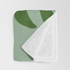 monstera leaves minimal plant green summer Throw Blanket Gallery Image 3