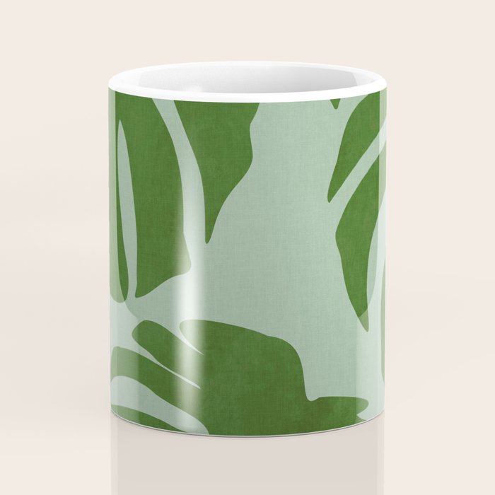 monstera leaves minimal plant green summer Coffee Mug Gallery Image 4