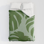 monstera leaves minimal plant green summer Duvet Cover Gallery Image 6