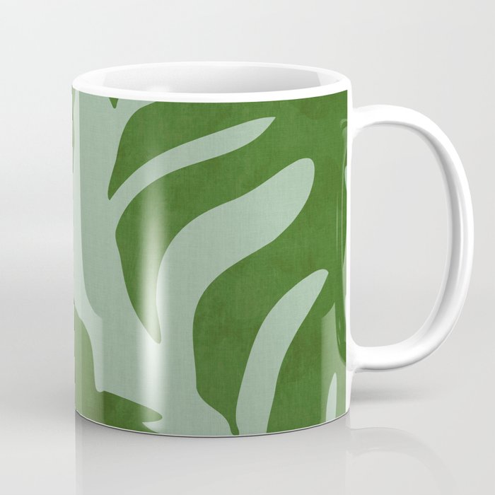 monstera leaves minimal plant green summer Coffee Mug Gallery Image 1