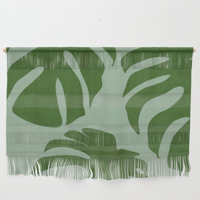 monstera leaves minimal plant green summer Wall Hanging Gallery Image 1