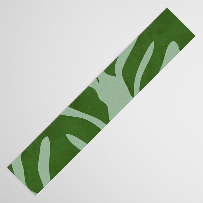 monstera leaves minimal plant green summer Table Runner Gallery Image 3