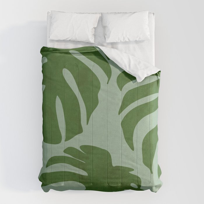 monstera leaves minimal plant green summer Comforter Gallery Image 6