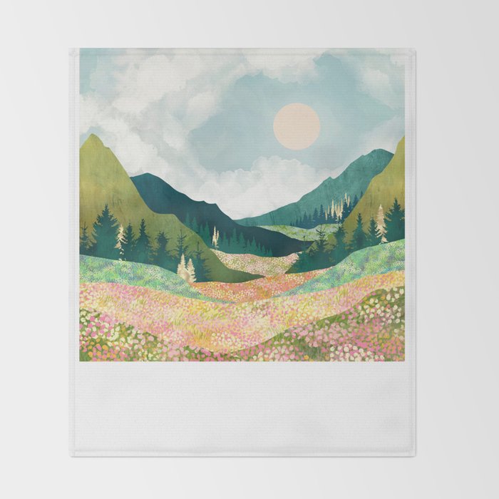 Spring Flower Vista Throw Blanket Gallery Image 2