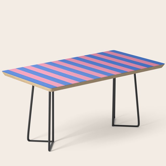 Bold Fun Stripes Blue and Pink Simple Colorful Vertical Pop Pattern Coffee Table Gallery Image 1