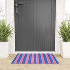 Bold Fun Stripes Blue and Pink Simple Colorful Vertical Pop Pattern Welcome Mat Gallery Image 3