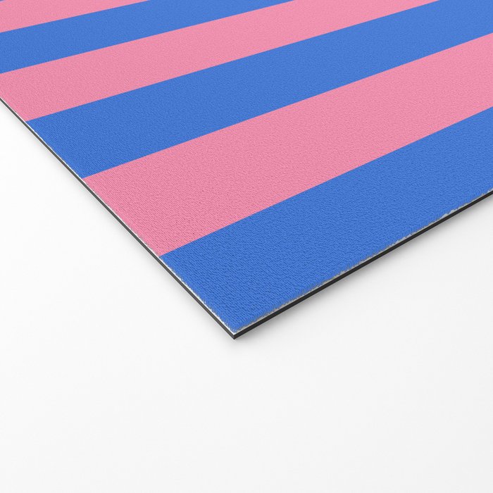 Bold Fun Stripes Blue and Pink Simple Colorful Vertical Pop Pattern Welcome Mat Gallery Image 2