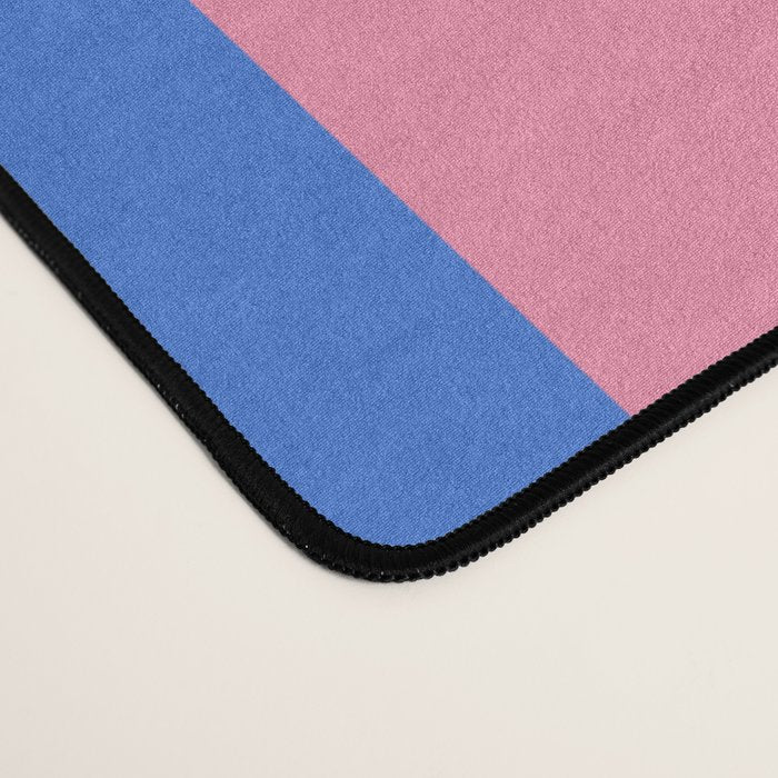 Bold Fun Stripes Blue and Pink Simple Colorful Vertical Pop Pattern Desk Mat Gallery Image 4