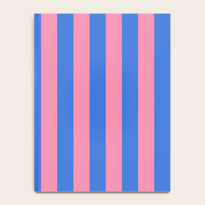 Bold Fun Stripes Blue and Pink Simple Colorful Vertical Pop Pattern Notebook Gallery Image 4