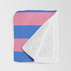 Bold Fun Stripes Blue and Pink Simple Colorful Vertical Pop Pattern Throw Blanket Gallery Image 3