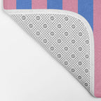 Bold Fun Stripes Blue and Pink Simple Colorful Vertical Pop Pattern Bath Mat Gallery Image 2