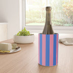 Bold Fun Stripes Blue and Pink Simple Colorful Vertical Pop Pattern Wine Chiller Gallery Image 4