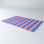 Bold Fun Stripes Blue and Pink Simple Colorful Vertical Pop Pattern Rug Gallery Image 3