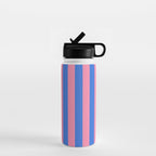 Bold Fun Stripes Blue and Pink Simple Colorful Vertical Pop Pattern Water Bottle Gallery Image 1