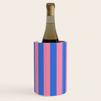 Bold Fun Stripes Blue and Pink Simple Colorful Vertical Pop Pattern Wine Chiller Gallery Image 2