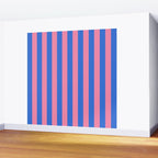 Bold Fun Stripes Blue and Pink Simple Colorful Vertical Pop Pattern Wall Mural Gallery Image 2