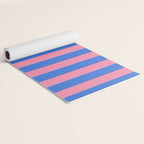 Bold Fun Stripes Blue and Pink Simple Colorful Vertical Pop Pattern Yoga Mat Gallery Image 2