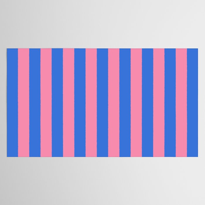 Bold Fun Stripes Blue and Pink Simple Colorful Vertical Pop Pattern Tablecloth Gallery Image 2