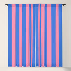 Bold Fun Stripes Blue and Pink Simple Colorful Vertical Pop Pattern Window Curtain Gallery Image 5