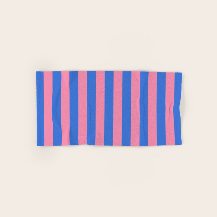 Bold Fun Stripes Blue and Pink Simple Colorful Vertical Pop Pattern Bath Towel Gallery Image 1