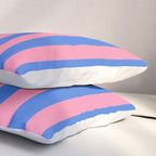Bold Fun Stripes Blue and Pink Simple Colorful Vertical Pop Pattern Pillow Sham Gallery Image 3