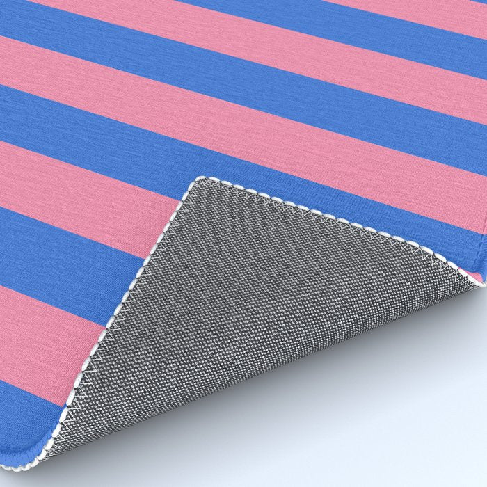 Bold Fun Stripes Blue and Pink Simple Colorful Vertical Pop Pattern Rug Gallery Image 4