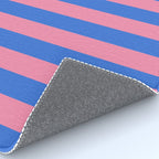 Bold Fun Stripes Blue and Pink Simple Colorful Vertical Pop Pattern Rug Gallery Image 4