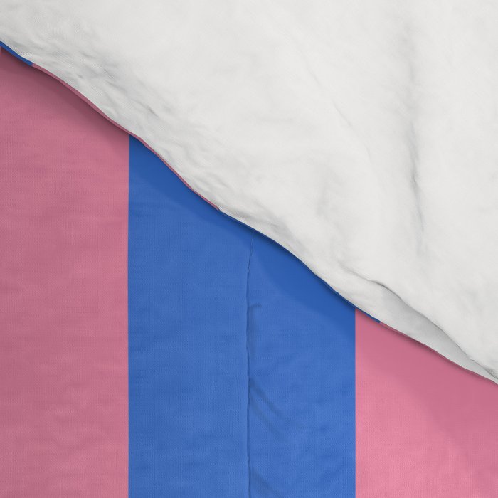 Bold Fun Stripes Blue and Pink Simple Colorful Vertical Pop Pattern Comforter Gallery Image 4