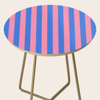 Bold Fun Stripes Blue and Pink Simple Colorful Vertical Pop Pattern Side Table Gallery Image 2