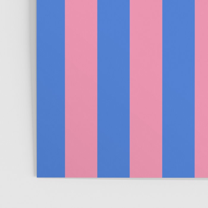 Bold Fun Stripes Blue and Pink Simple Colorful Vertical Pop Pattern Poster Gallery Image 3