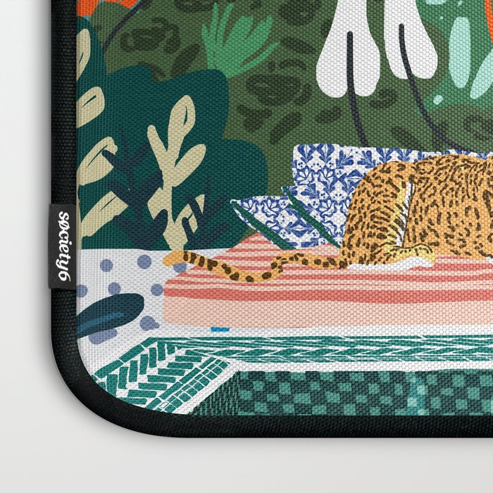 Chilling by the pool with my leopard Tropical Jungle Nature Wildlife Bohemian Morocco Travel Laptop Sleeve Gallery Image 3