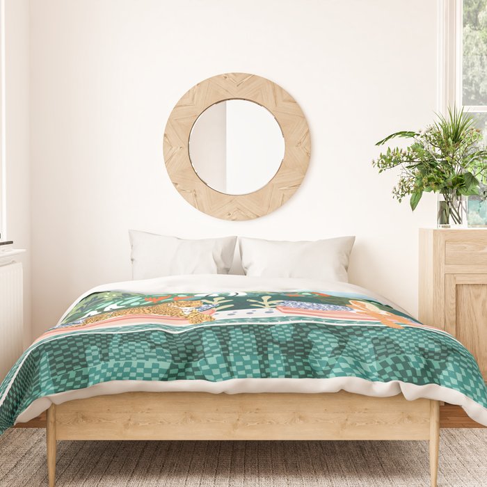 Chilling by the pool with my leopard Tropical Jungle Nature Wildlife Bohemian Morocco Travel Duvet Cover Gallery Image 3