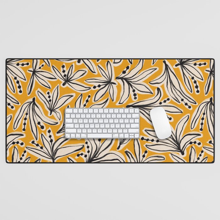 Lily Flower Pattern #2 Desk Mat Gallery Image 1